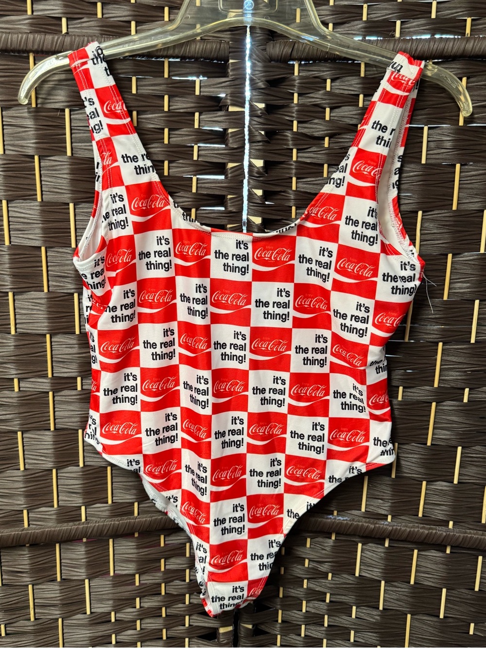 Coca Cola IT’S THE REAL THING One Piece Swimsuit Women’s L Large
